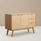 Teak sideboard with two doors and three drawers